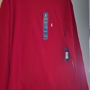 Ralph Lauren Polo shirt Red extra large long sleeve.